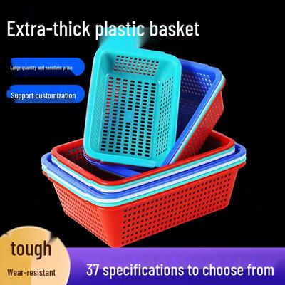 Großer rechteckiger weißer Kunststoff-Küchenkorb zum Abtropfen, Waschen und Aufbewahren