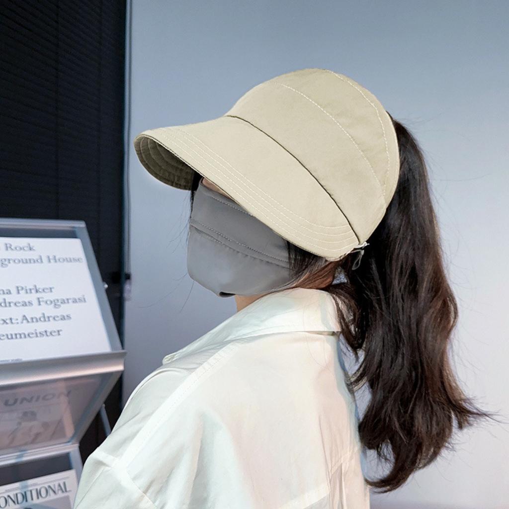 Sombrero de Sol Transpirable para Mujer con Ala Ancha, Visera Abierta para Coletas [3 Colores Disponibles]