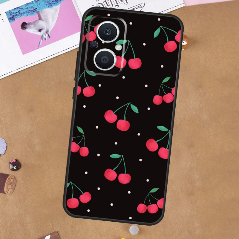 Cherry Pattern For OPPO Reno 13 12 11 10 14 Pro 8T 11F 12F 13F 14F 7 8 Lite OPPO Find X9 X8 X6 X5 Pro Case