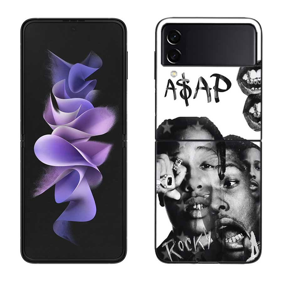 

A-A$AP R-Rocky Rapper Phone Case For Samsung Z Flip 7 6 5G Galaxy Z Flip 5 4 3 Black Hard Cell Cover Luxury PC Shell Coque Samsung Z Flip 6 5G