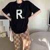 [Combed Tight Pure Cotton] Shoulder Loose Printing Short-sleeved T-shirt Women's Summer New