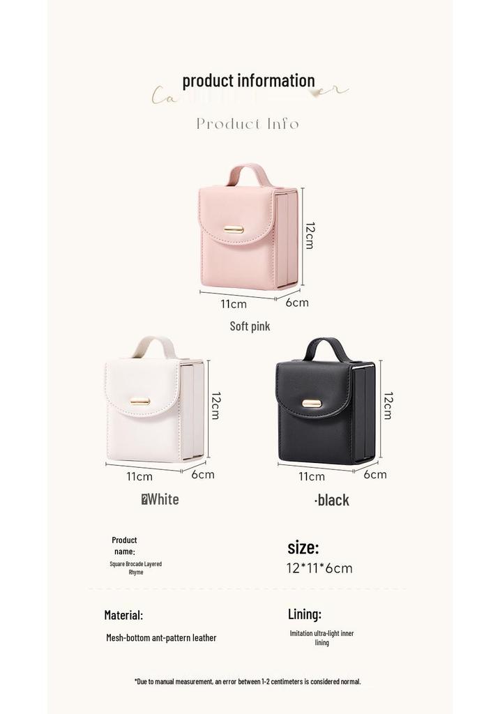 Portable Multifunction Jewelry Box with Layered Compartments for Bracelets and Earrings