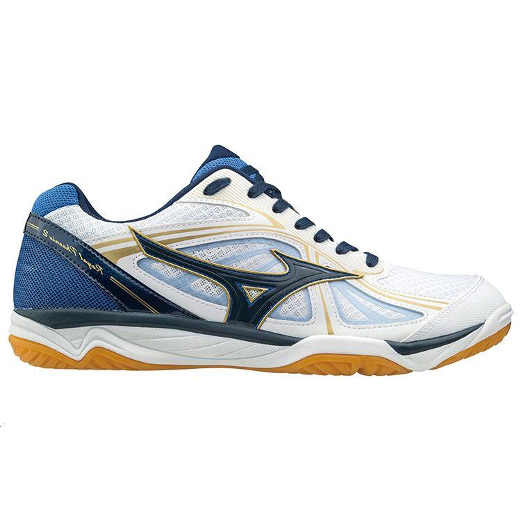 Mizuno Wave Rider 25 Comfortable Breathable Shock Absorbing Non-Slip Durable Low-Top Training Shoes Unisex sneaker White Blue V1GA173025