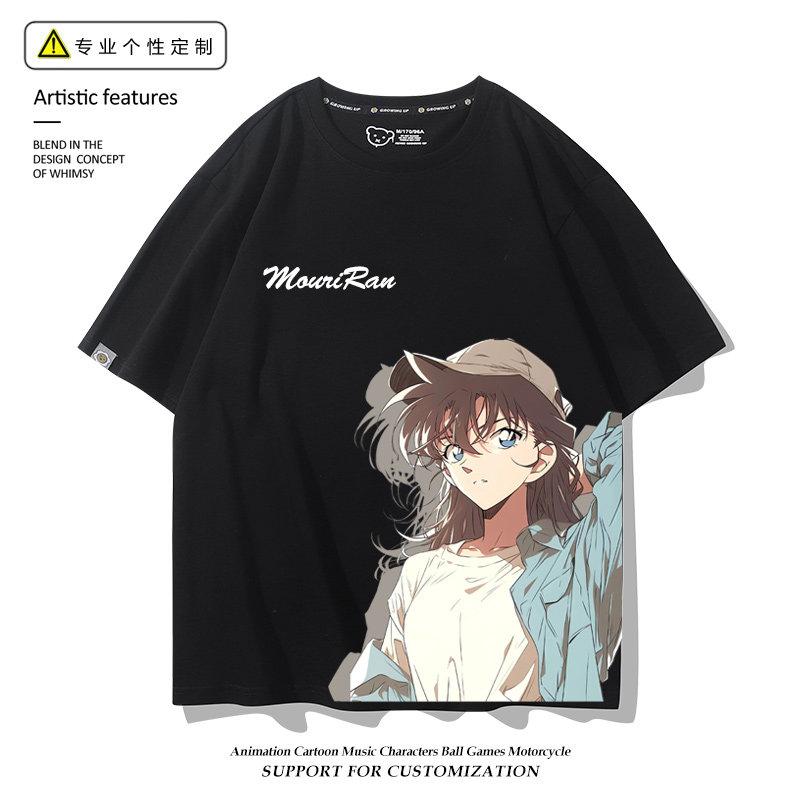 Detective Conan Anime Manica Corta Xiaolan Mouri Ran Stampata Nuova Moda Unisex e da Donna Indumenti Nuovi Casual Manica Corta