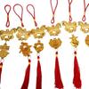 Red Gold Color Spring Festival Pendant with Tassel Zodiac Horse Pendant  Wall Hanging Ornament