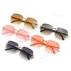 Frameless Cut Edge Sunglasses Women Summer UV400 Protection Transparent Multi color Lenses Retro Style Sun Visors