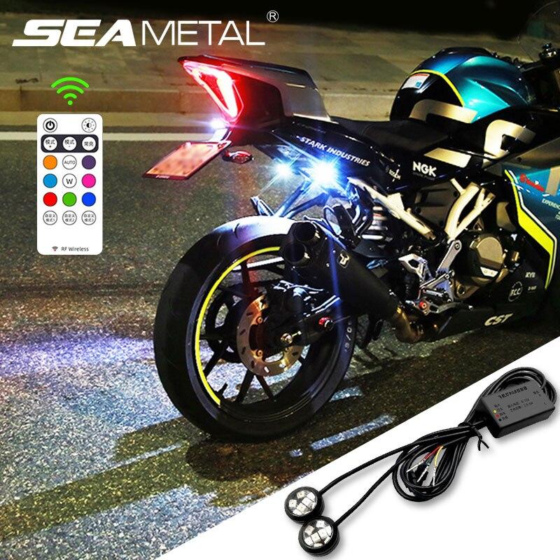 Buy SEAMETAL Motorcycle Strobe Light Led Motorcycle Tail Light 8 Colors