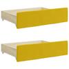 Pull Out Daybed with Drawers Yellow 100x200 Cm Velvet