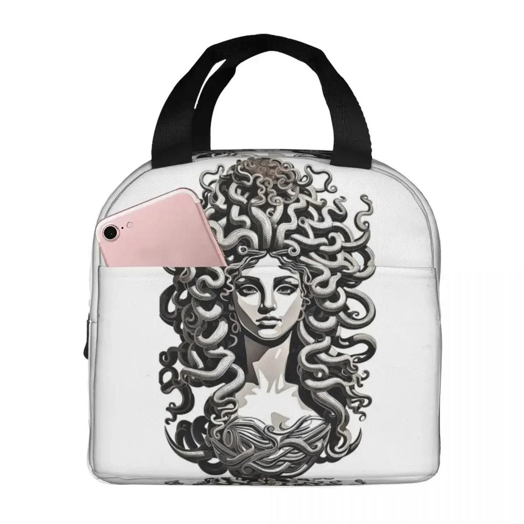 Medusa Gorgon Head Insulated Lunch Bag for Women Office Cooler Thermal Food Box Tote Portable Lunch Boxes Container