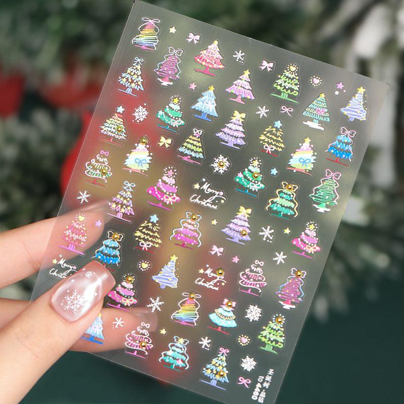 

Spring/Summer 2025 Internet Hot Hot Stamping Gold and Silver Cut Out Snowflake Christmas Nail Stickers Nail Ornament Small Accessories to4460 Color Christmas Tree Sticker-Steel Ball
