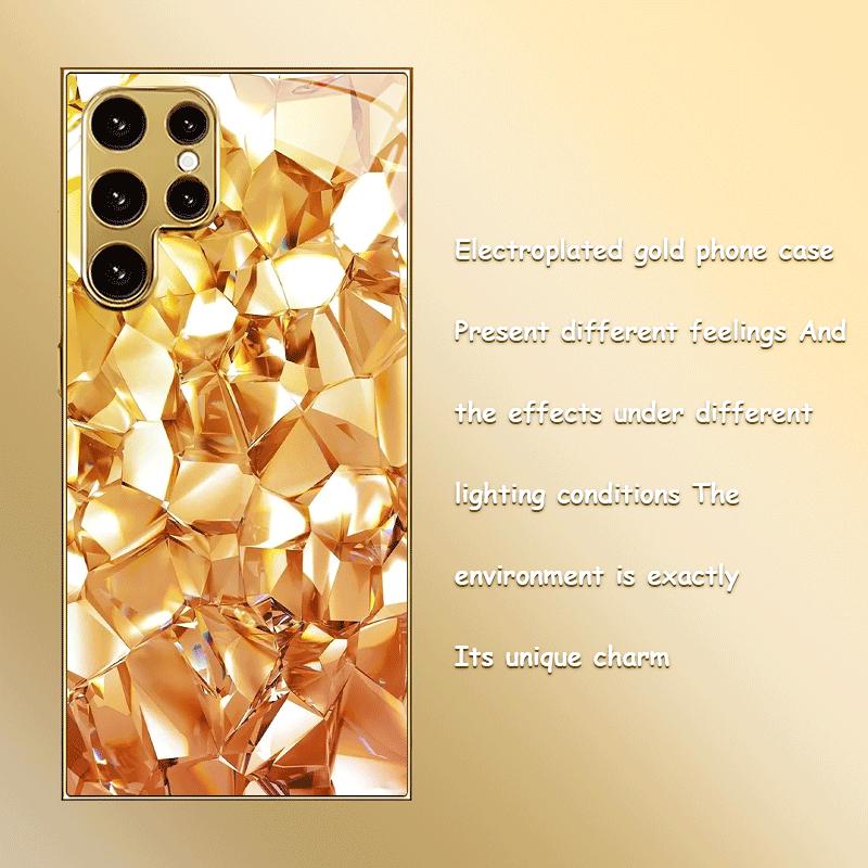 Fashion Atmosphere Simplicity High-end Electroplating Glass PhoneCase for Samsung Galaxy S26 S25 S24 S23 S22 S21 FE Ultra Plus