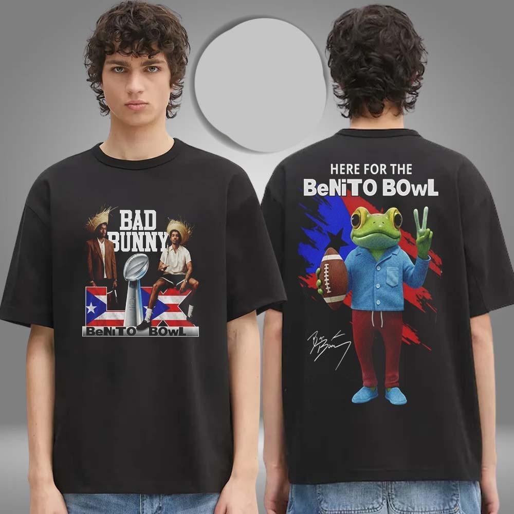 Bad Bunny x Super B0wl 2026 Puerto Rico Flag Here For The Benito Bowl Two Sided L