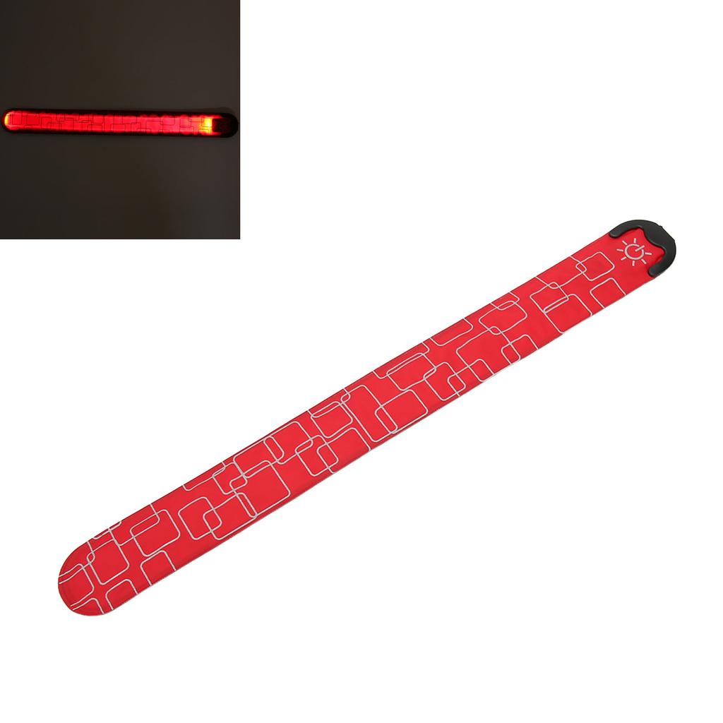 LED Safety Wristband Lights USB Charging 3 Level Adjustable Bracelets for Outdoor Night Running Red