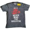 The Sex Pistols 'Never Mind The Bollocks Distressed' Black Dye T Shirt - NEW