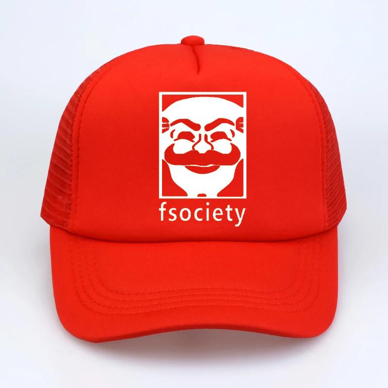 

Mr Robot Fsociety Baseball Cap Unisex Women print visor hats summer Mesh Net Trucker Cap adjustable snapback hats