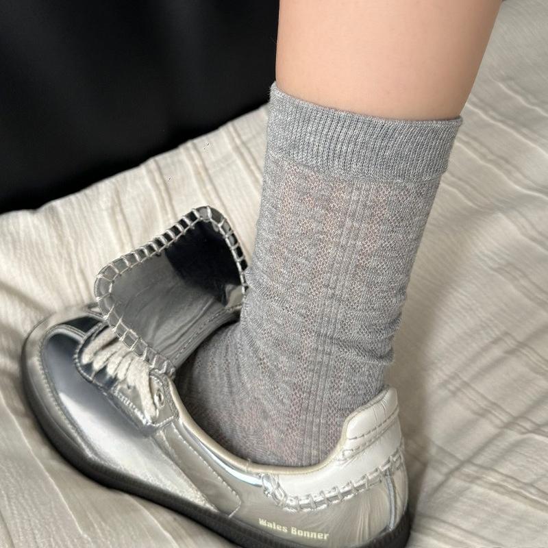 Ballet-style Mesh Stockings for Children, Summer Lightweight Mid-calf Socks, Cotton Socks, Boneless Stockings, Summer Pile-up Socks