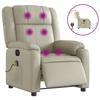 VidaXL Fauteuil de massage inclinable électrique crème similicuir 3205144