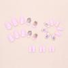 24Pcs Almond Press On Nail Flower French Fake Nail Acrylic False Nail,Artificial Nail Glues On Nail for Womens Girls