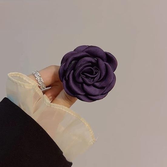 3D Brož s designem látkové květiny, klip na límec, květ kamélie, klopa, všestranné nošení, módní doplněk