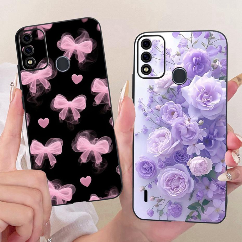 Cute Printing Phone Case For ITEL A48 Soft Black Silicone TPU Cases For Itel A48 Covers Bumpers