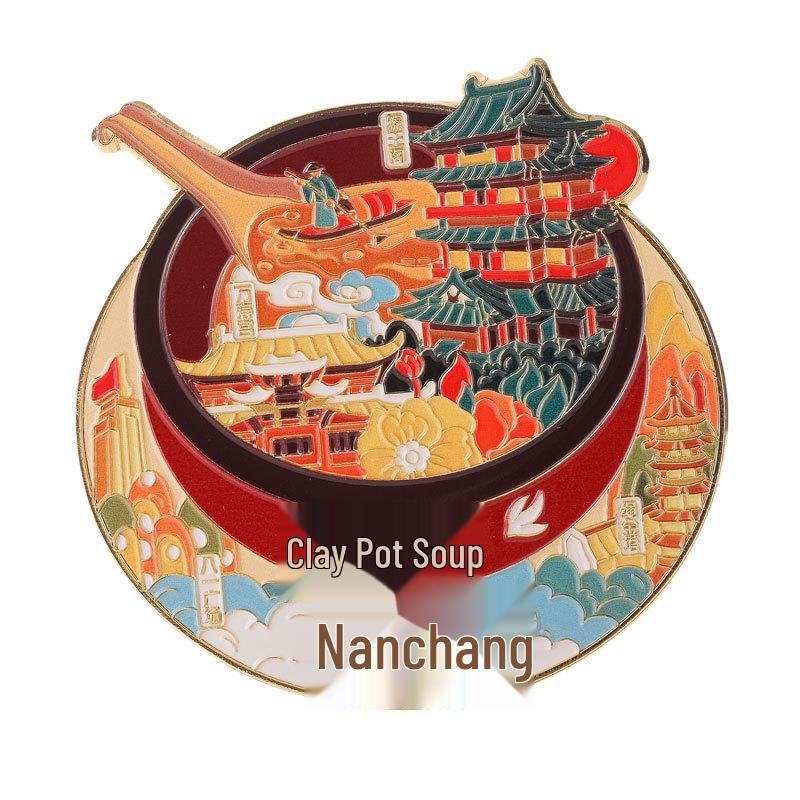 Jiangxi Nanchang Kreativer Kühlschrankmagnet aus Metall im chinesischen Stil