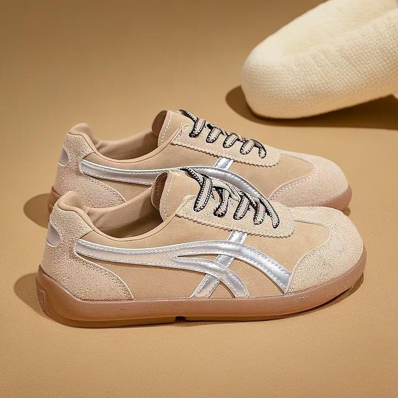 

Ретро кроссовки с круглым носком и плоской подошвой, немецкие тренировочные туфли, женские, 2025, новый весенний дизайн, универсальные, удобные, повседневные кеды, ins, тренд 45