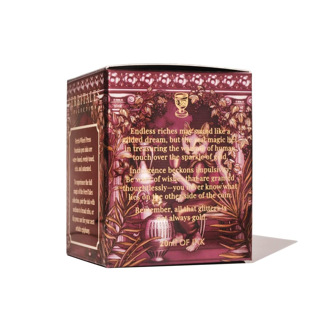 Ferris Wheel Press Fountain Pen Ink, FerriTales Collection, Red and Gold Shimmer, 85ml