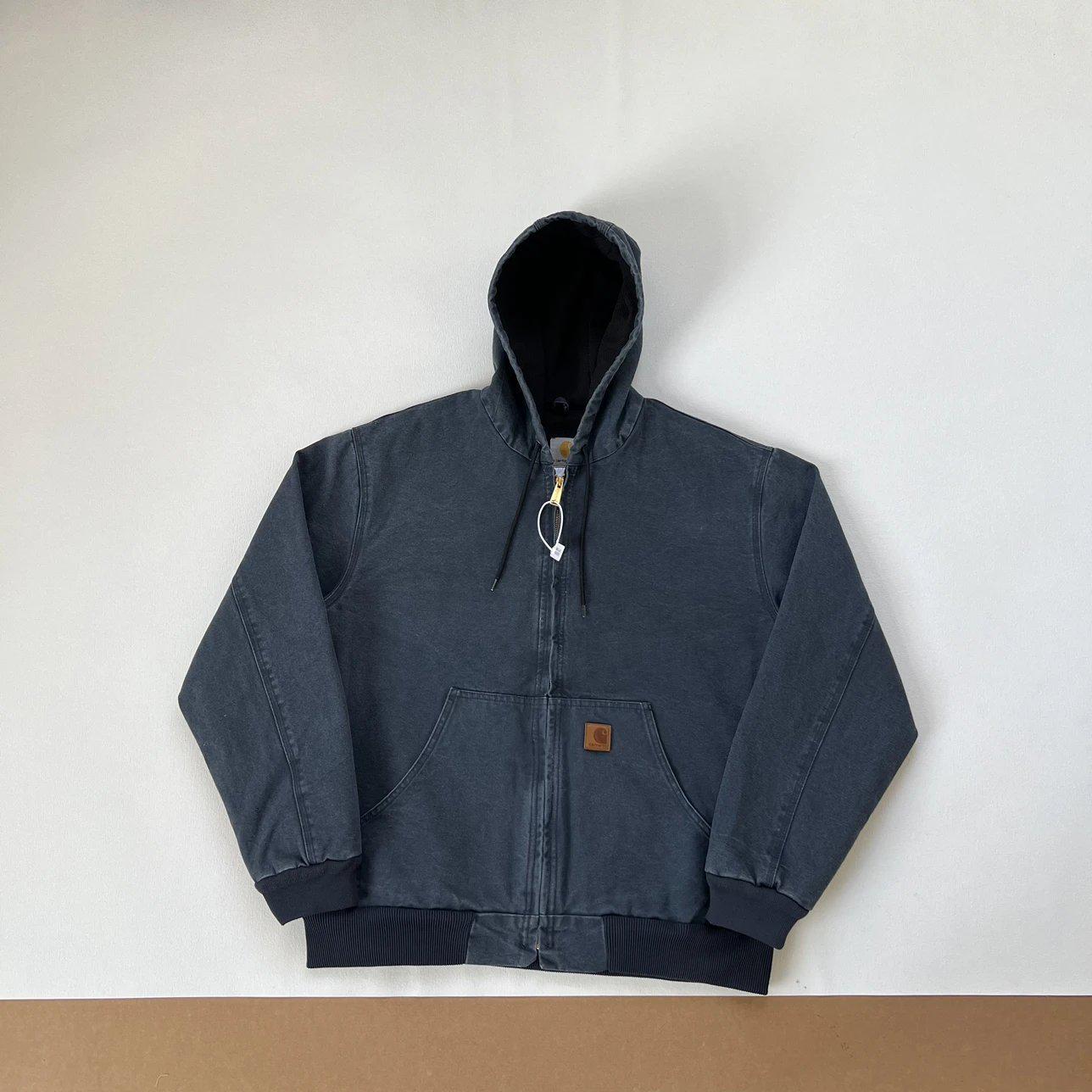 

J25 Важка прана куртка-бомбер з капюшоном J130, зістарена, вінтажний автомобільний стиль Extra Large