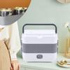 2-Tier Electric Lunch Box Food Heater Portable Travel Cooker 110V 200W Stainless Steel Insulated Bento Container W/ Fast Heating