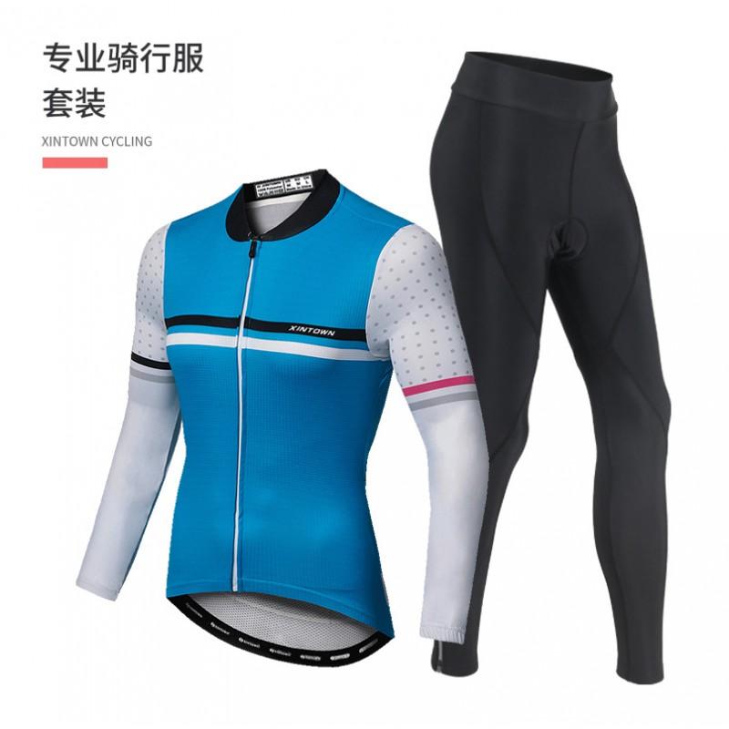 Womens Cycling Long Set Breathable Jersey Bib Shorts Lightweight Performance Ride Wear