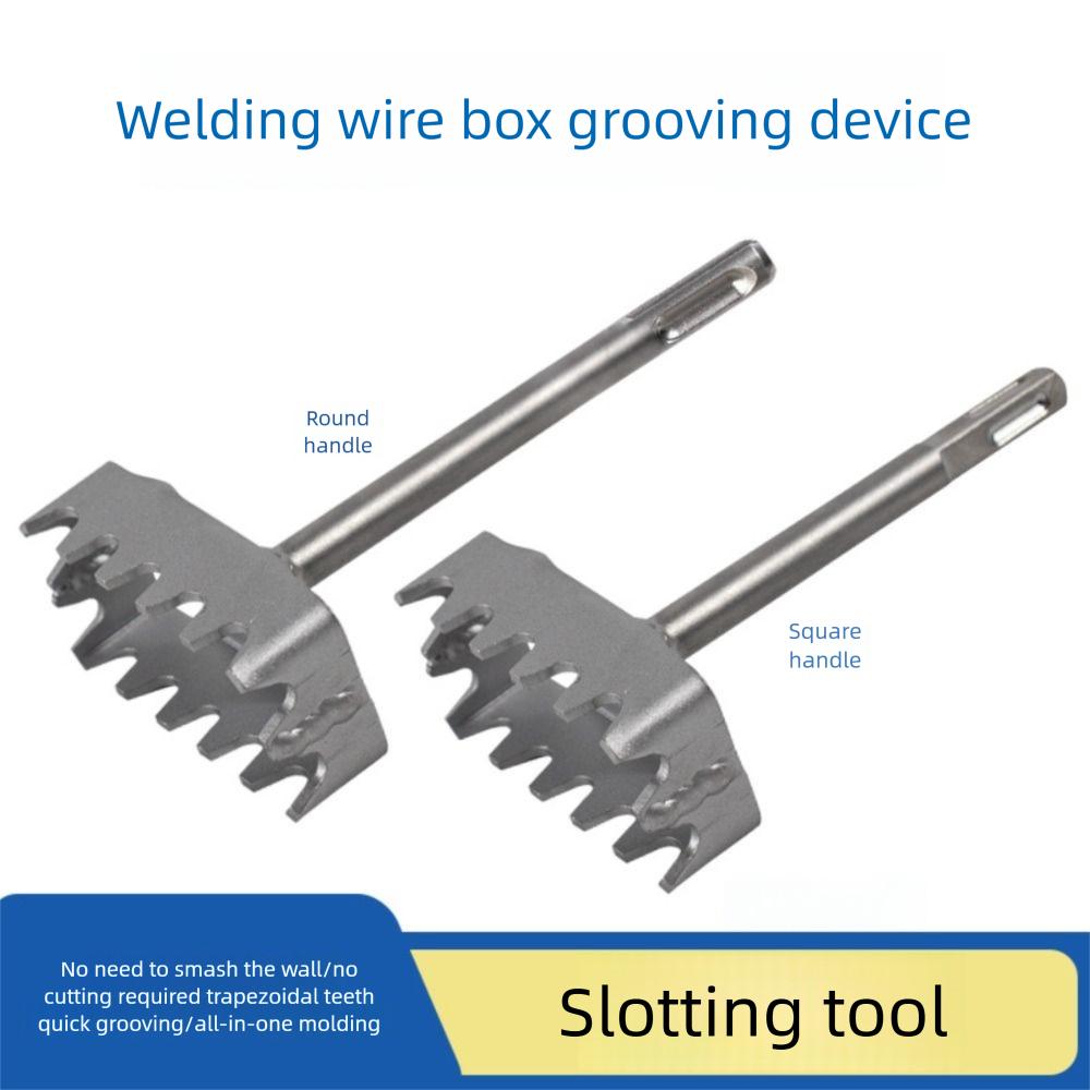 Portable Square Hole Punch Trapezoidal Teeth Multi-function Concrete Hole Bit Rectangle Slot Tool Square Hole Socket Sloter