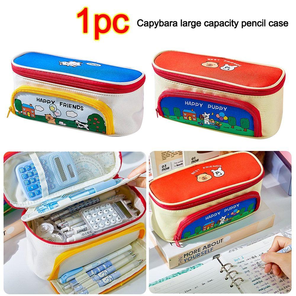 Dirt-resistant Capibara Pencil Case Large Capacity Stationery Bag New Pencil Pouch  Gifts