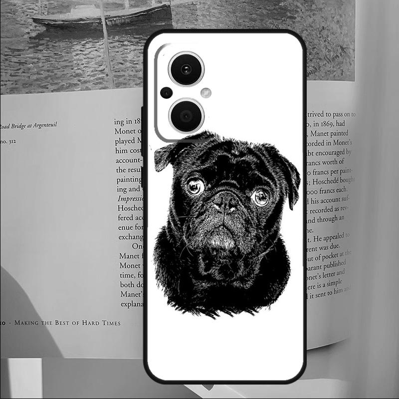 Cute Pug Dog Cover For OPPO Reno 7 8 Lite 11F 12F 13F 14F 10 11 12 13 14 Pro OPPO Find X6 X8 X9 Pro Case