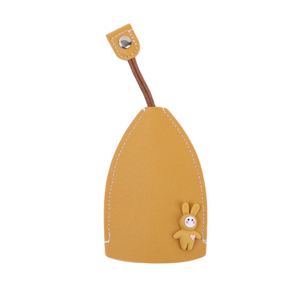 Pull Out Car Key Cover Cartoon Rabbit Unisex Keychain Pouch Automatic Big Capacity Key Housekeepers PU Leather Key Holder Case