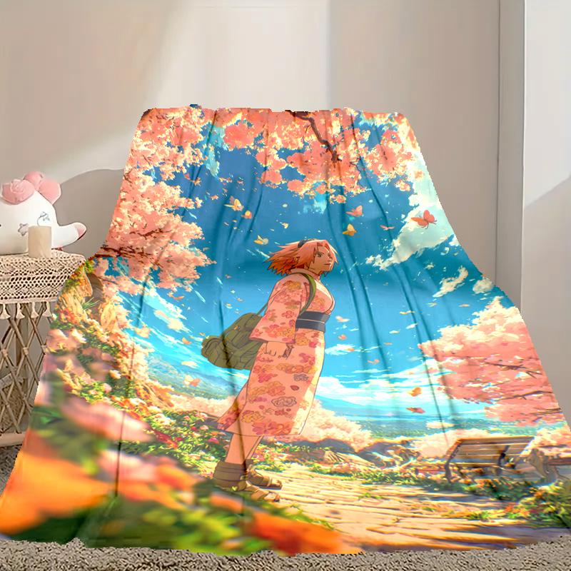 1pc Naruto Blanket, Home Printed Throw Blanket - Soft Blanket Gift for Family, Washable Sofa Bed Blanket