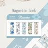 5pcs Flower Magnetic Bookmarks for Books, Multi Fresh Floral Pattern Magnet Page Clips Marker Unique Reading Gift