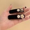 Vintage Gold Camellia Velvet Hair Claw Clips Women Bb Clips Fashion Hairpin Hair Accessories for Girls Female  Korean Style