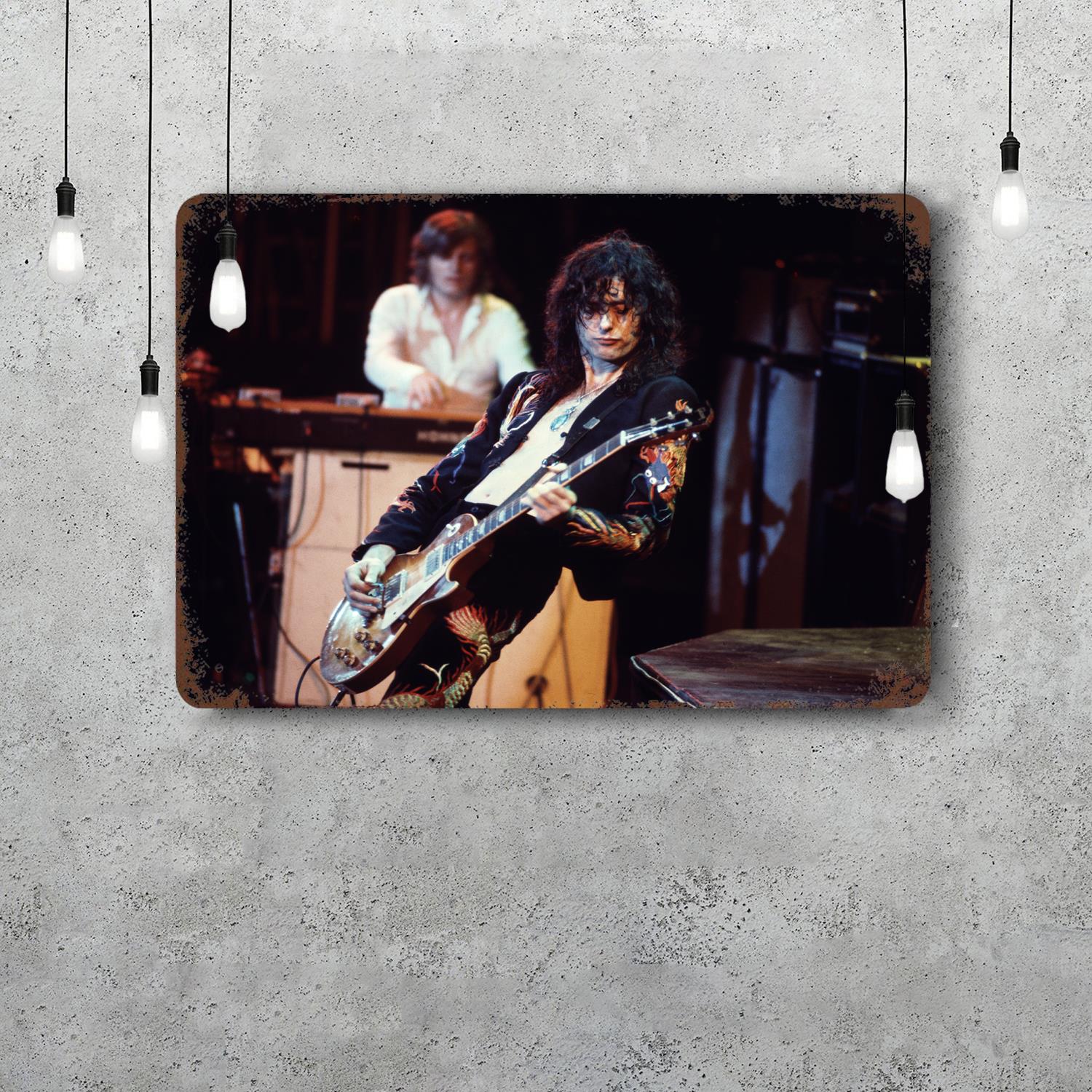 

jimmy page Metal Signs wall decor Vintage Tin Signs Captain Metal Poster Decor for Bar Pub Club Wall Decoration 20x30cm（7.8x11.8inch）
