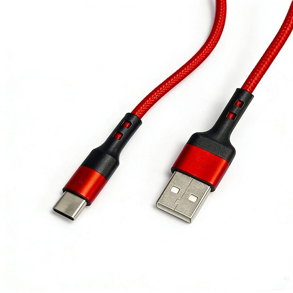 1m geflochtenes Nylon USB-C Ladekabel für Android-Handys