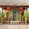 Mexican Style Porch Tapestry, Suitable for Indoor and Outdoor Decoration In Living Rooms, Bedrooms, and Office Backgrounds