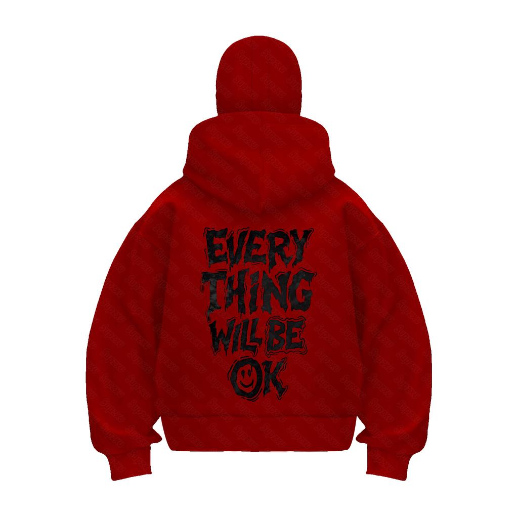 Alphabet Loose Breathable Zipper Hooded Sweatshirt Loose Men's  Harajuku Ins Casual Style Top