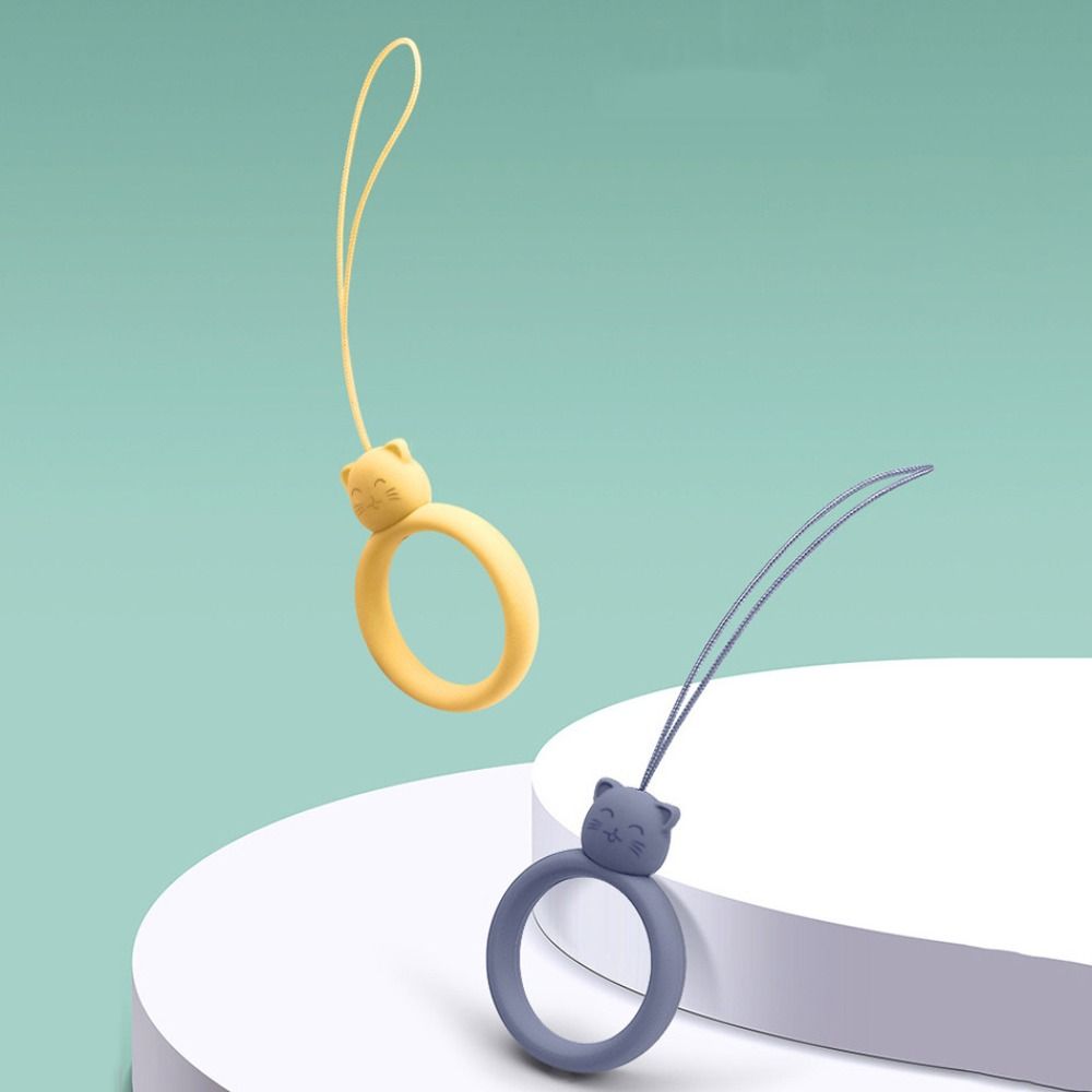 Anti-lost Mobile Phone Pendant Finger Ring Silicone Phone Short Lanyard  U Disk Hanging