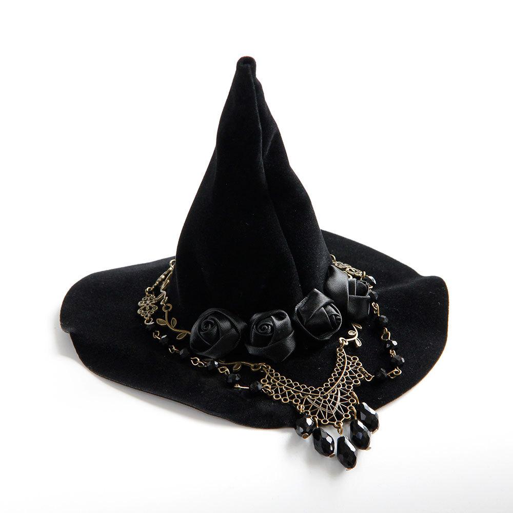 New Wizard Hat Halloween Party Spider Top Hat Flower Feather Stage Small Hat Hair Accessories Collection