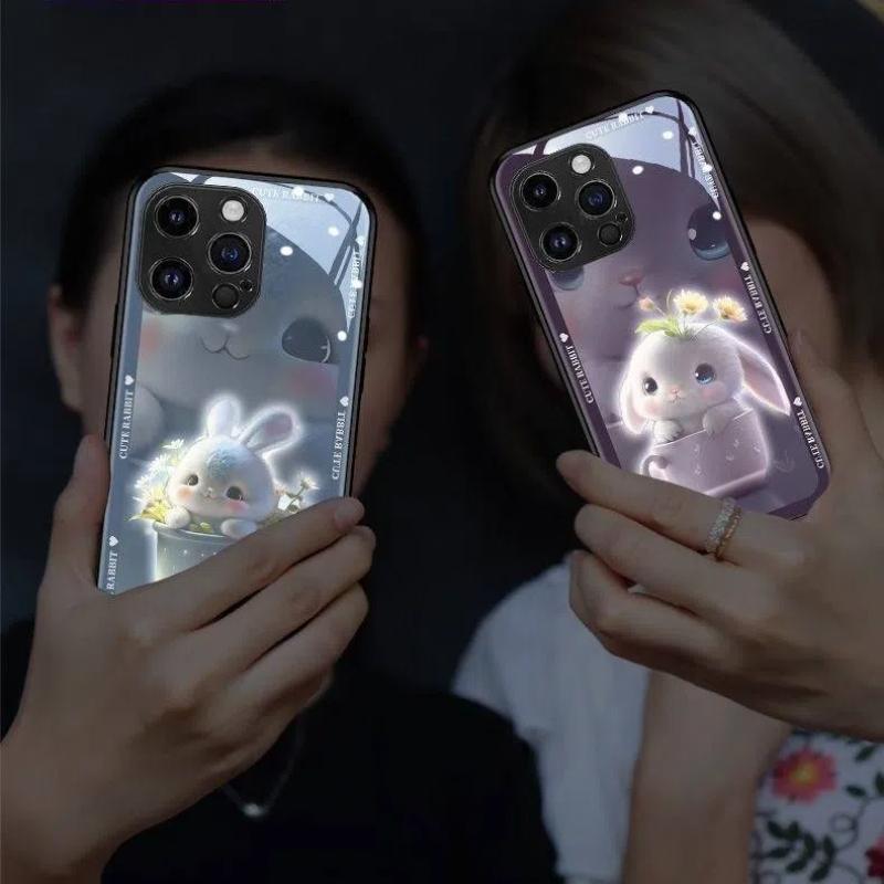 LED Phone Cover - Auto Flashing for Calls/Music with Tempered Glass Protection