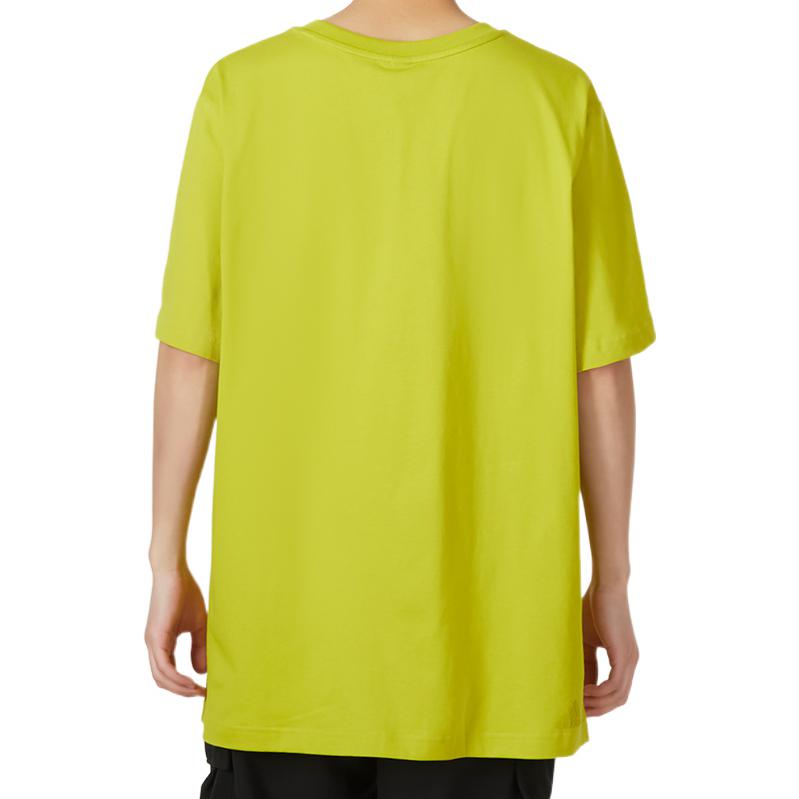 Adidas Alphabet Logo Print Crew Neck T-Shirt Men Tops Yellow HE9938
