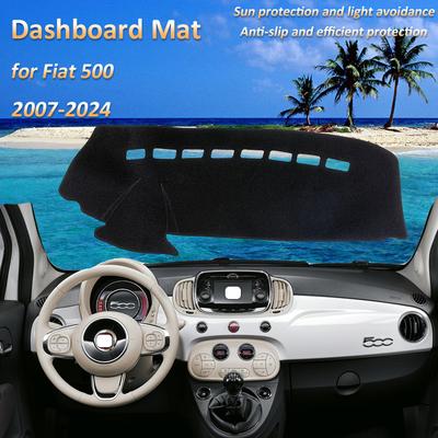 For Fiat 500 312 2007~2024 2008 2009 2012 2013 2015 2016 2018    Dashboard Mat Cover Dash Protective Car Accessories