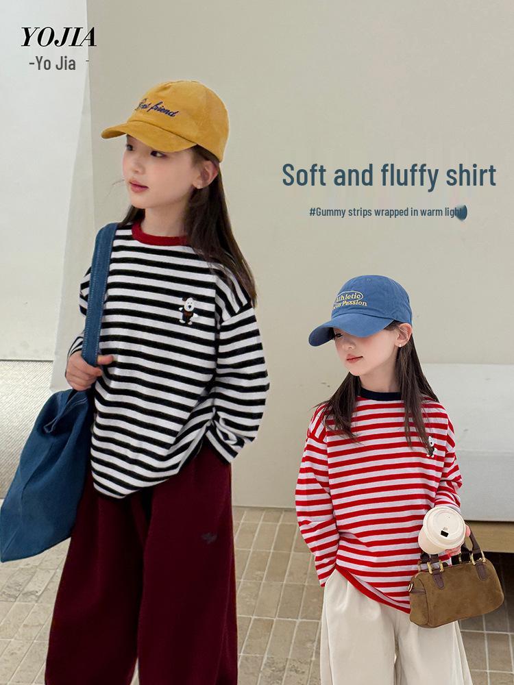 YOJIA 2025 Ny Flickors Höst/Vinter Trendig Stickad Tröja – Varm, Stilfull, Topp för Underkläder