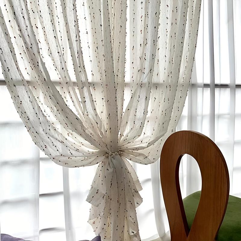 1 pz Tende in Tulle Vintage Passanti Superiori Decorazione Soggiorno Tende con Ricamo Cartone Animato Tende Parasole Camera da Letto Balcone