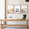 Modern Landscape Wall Decor, Small Fresh Beach, Lighthouse, Cottage, Boat, Wall Art Canvas Painting, Bedroom Living Room Wall Decoration