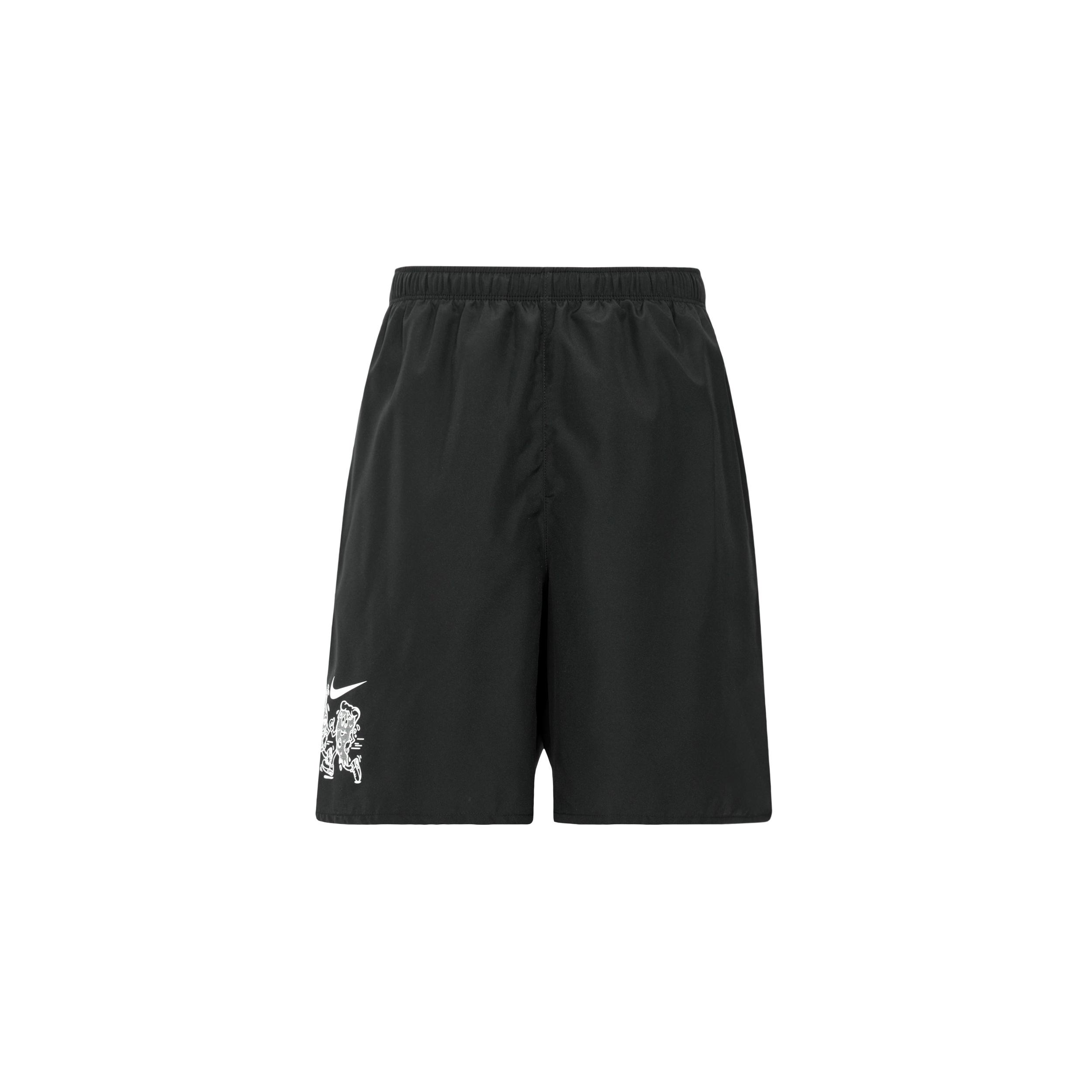 Nike Solid Color Cartoon Pattern Printing Quick Dry Running Training Shorts Black Men s DO0772-010 L